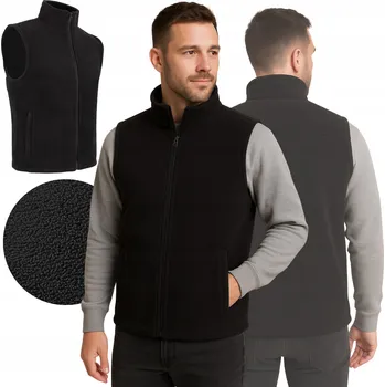 Pánská vesta PÁNSKÁ BEZRUKAVICE černá Pánská fleecová pracovní vesta Antipiling vel. 3XL