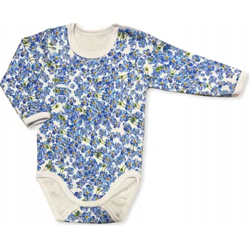 Kojenecký body Dívčí body, velikost 116, dlouhý rukáv, bavlna 100% - Vzor Pomněnky