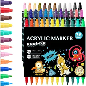 AKRYLOVÉ POPISOVAČE SADA 36 KS FIXY Fixy Popisovače VODĚODOLNÉ S BARVOU