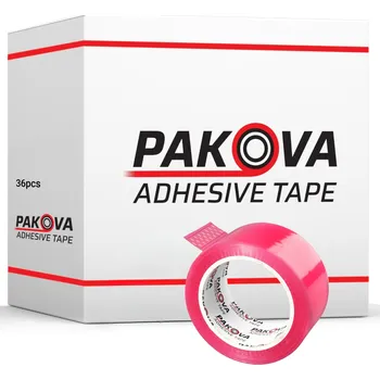 Lepicí páska Balicí páska Pakova růžová, šířka 48 mm, délka 90 m, 36 ks