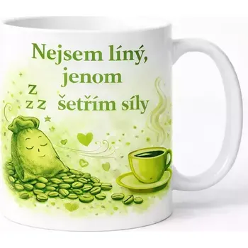 Hrnek s potiskem 330 ml šetřím síly zelený zelený CZ