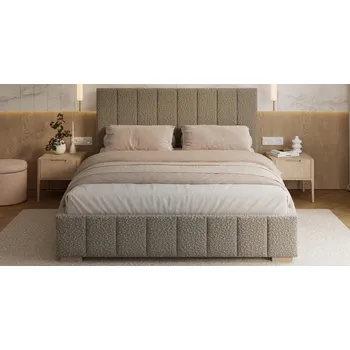 Postel Čalouněná postel AUSTIN 160x200cm Šedá Boucle s úložným prostorem kovový rošt