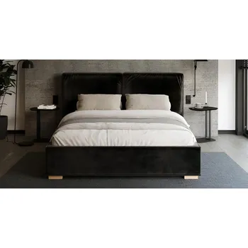 Postel Čalouněná postel BRISTOL 180x200 Černá Trinity s úložným prostorem kovový rošt