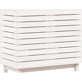 Koš na prádlo Koš na prádlo, bílý, 88,5x44x76 cm, masivní borové dřevo