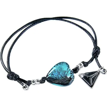 Náramek Výjimečný náramek Turquoise Heart s ryzím stříbrem v perle Lampglas BLH5 Lampglas