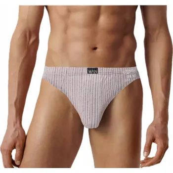 Slipy Pánské Slipy ATLANTIC sportovní a pohodlné MP-1058 XXL béžové pruhované