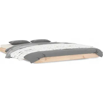 Postel Dřevěný rám postele z borovice 140x190 cm, přírodní surové dřevo