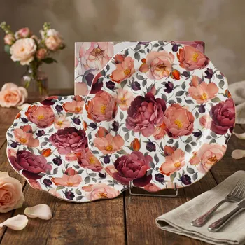 Stolování Porcelánové jídelní talíře DUO THE SECRET GARDEN SPRING ROSES 22 cm 2 ks