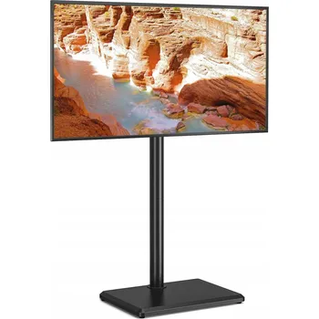 Televizní držák STOJAN PRO TELEVIZI ZÁKLADNA TV ČERNÝ 32-55 PALCŮ 40KG NASTAVITELNÝ SKLOPNÝ