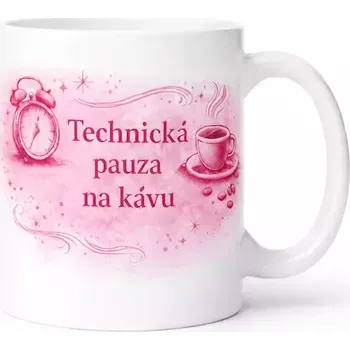 Hrnek 330 ml technická pauza růžový růžový CZ