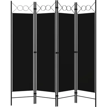 Paraván Paraván 4dílný, černý, 160 x 180 cm