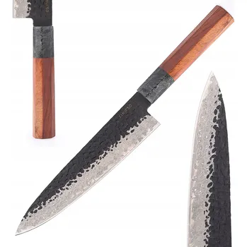 Kuchyňský nůž NŮŽ damascénského šéfkuchaře japonského typu VG10 67 vrstev RŮŽOVÉ DŘEVO