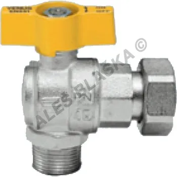 Ventil EFFEBI - Itálie | Kulový kohout VENUS (ventil) na plyn motýl rohový převlečná matice (plynový) - 1/2" 1079