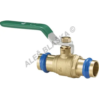 Instalatérský materiál Kulový kohout (ventil) lisovací s pákou s koncovkami pro lisování, PRESS - 22 1800