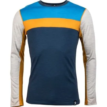 Pánské tričko Pánské triko s dlouhým rukávem Bula RETRO WOOL CREW S Modrá, Žlutá, Šedá
