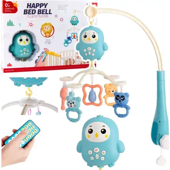 Kolotoč nad postýlku Hudební kolotoč nad postýlku s lampičkou a chrastítky – modrý