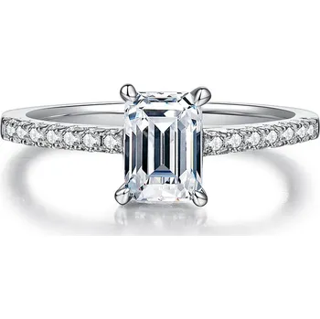 Prsten NUBIS® Stříbrný zásnubní prsten moissanit, vel. 52 - velikost 52 - MN004-52