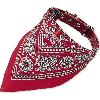 Pro psa Nobby kožený obojek se šátkem 60cm červená