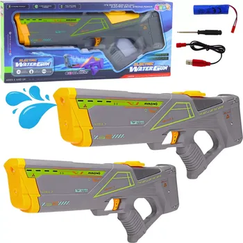 Dětská zbraň Elektrická vodní pistole – automatický blaster 550 ml, dosah 10 m, šedá