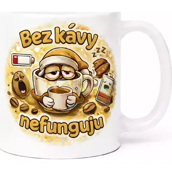 Hrnek s potiskem 330 ml bez kávy nefunguju žlutý žlutý CZ