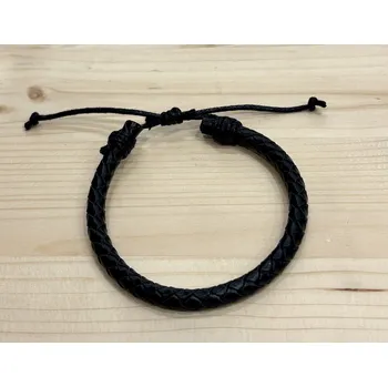 Náramek Pánský koženkový černý náramek stahovací typ B