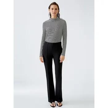 Dámské tričko Oui Schwarz/ Weiß 8783543 42