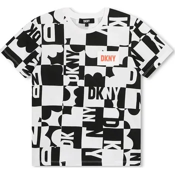 Dívčí tričko Tričko DKNY Schwarz/ Weiß 8309601 176