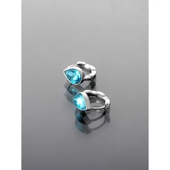 Náušnice Prosperk Náušnice z oceli kapka tyrkysový zirkon