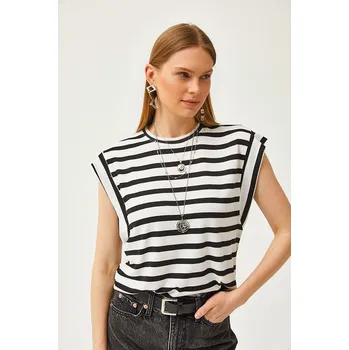 Dámské tričko Tričko trendyol Schwarz/ Weiß 4662074 M