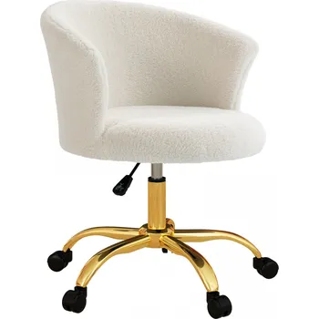 Kancelářská židle z plyšového rouna | bílá