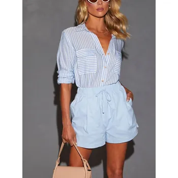 Dámská košile Košile Milan Kiss Hellblau/ Weiß 2208704 L