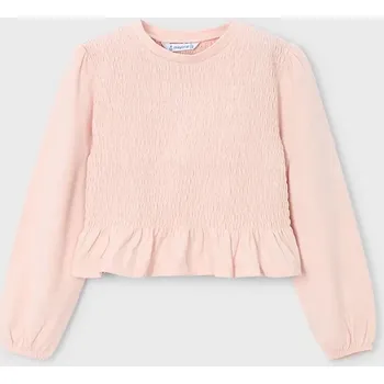 Chlapecké tričko Dětské bavlněné tričko s dlouhým rukávem Mayoral 4007.6E.Mini.9BYA růžová 30X, vel. 122