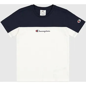 Dívčí tričko Tričko Champion Creme/ Dunkelblau 416999 146
