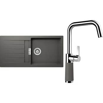 Kuchyňský dřez Set Schock S2-8 (dřez Signus D-100L Silverstone + baterie SC-530 Silverstone)