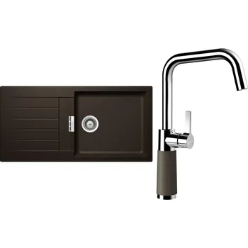 Kuchyňský dřez Set Schock S2-8 (dřez Signus D-100L Bronze + baterie SC-530 Bronze)