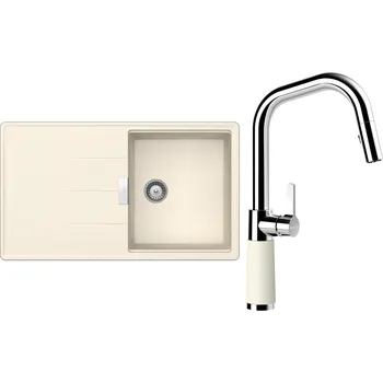 Kuchyňský dřez Set Schock S16-9 (dřez Tia D-100 Magnolia + baterie SC-530.120 Magnolia)