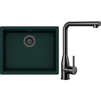 Kuchyňský dřez Set Schock S32-15 (dřez Kiruna N-100L Ivy + baterie Keto Gunmetal brushed + komponenty Gunmetal brushed)