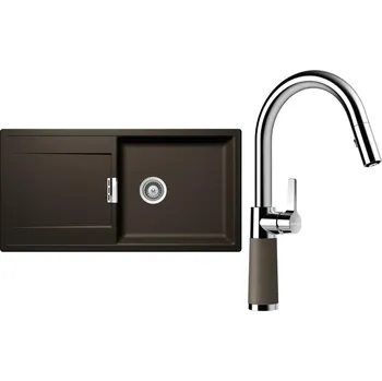 Kuchyňský dřez Set Schock S8-7 (dřez Mono D-100L Bronze + baterie SC-520.120 Bronze)