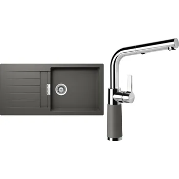 Kuchyňský dřez Set Schock S2-11 (dřez Signus D-100L Silverstone + baterie SC-540.120 Silverstone)