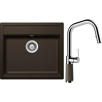 Kuchyňský dřez Set Schock S9-9 (dřez Mono N-100 Bronze + baterie SC-530.120 Bronze)