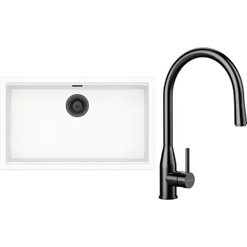 Kuchyňský dřez Set Schock S33-10 (dřez Kiruna N-100XL Day + baterie Kavus.120 Gunmetal brushed + komponenty Gunmetal brushed)