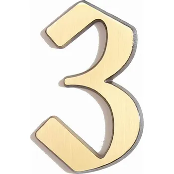 Domovní cedule C125 Číslice 125mm bronz "3" (C125 Číslice 125mm bronz "3". Jednoduchý a funkční doplněk do interiéru.)