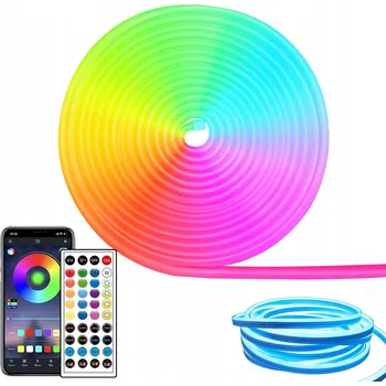 LED páska LED pásek 10M NEON 5050 s Aplikací, DÁLKOVÝ OVLADAČ, Duhové Efekty, Sada 60 LED/M IP65