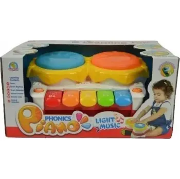 Hudební nástroj pro děti Interaktivní hudební nástroj Piano a bubínky FS-34788