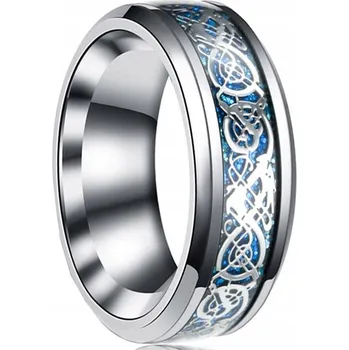 Prsten Prsten Drak Keltský Stříbrný Modrý Pečetní