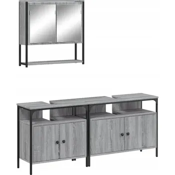 Koupelnový nábytek 3dílná sada koupelnového nábytku, šedý dub sonoma Lumarko!