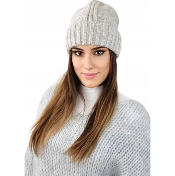 Podprsenka Dámská zimní čepice VERA, béžová barva, KAMEA