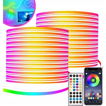 LED páska LED pásek 10M RGB 5050 s ovládáním přes MOBILNÍ APLIKACI, DÁLKOVÝ OVLADAČ a REŽIM HUDBY, sada 24V