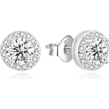 Náušnice Krásné stříbrné náušnice pecky se zirkony AGUP2303 Beneto