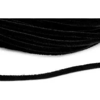 Chlupatý drátek na tvoření Ø6 mm metráž, velké, 4 černá